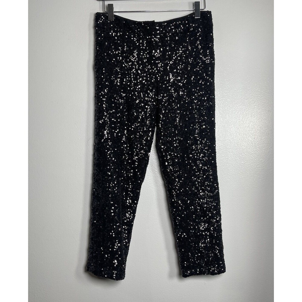 ANTIK BATIK Sequin Pants Size XS 36 Black Night Out‎ Holiday Party Glitz Glam